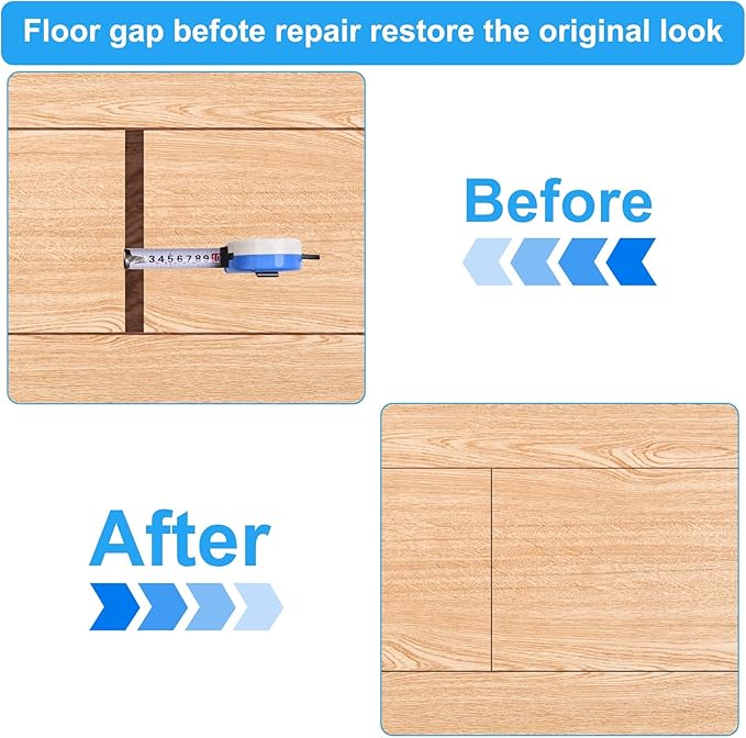 Floor Gap Fixer Tool for Laminate Floor Gap Repair Include Suction Cup and Mallet (Can't use on scraped surface floor)-Yellow Kit