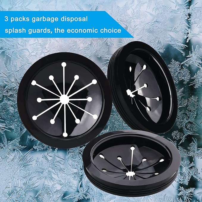 3 Packs Garbage Disposal Splash Guard Sink Baffle, 3-1/8 Inch Food Waste Disposer Accessories, Suitable for Waste King, Whirlaway and GE Models