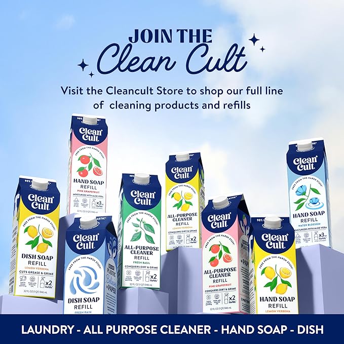 Ultra Concentrated Liquid Laundry Detergent Soap, 192 loads (96 oz), 90% Less Plastic, No Harsh Chemicals, Free & Clear, Defeats Stains & Odors, Eco-friendly, HE/Standard Compatible