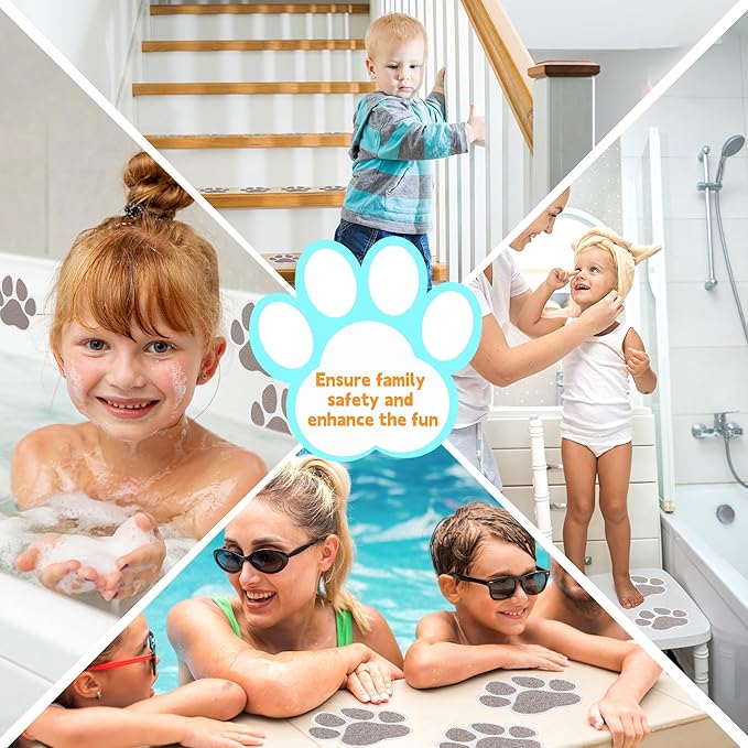 20 PCS Original Non-Slip Bathtub Stickers, Large Safety Bathroom Tubs Showers Treads Adhesive Decals with Scraper