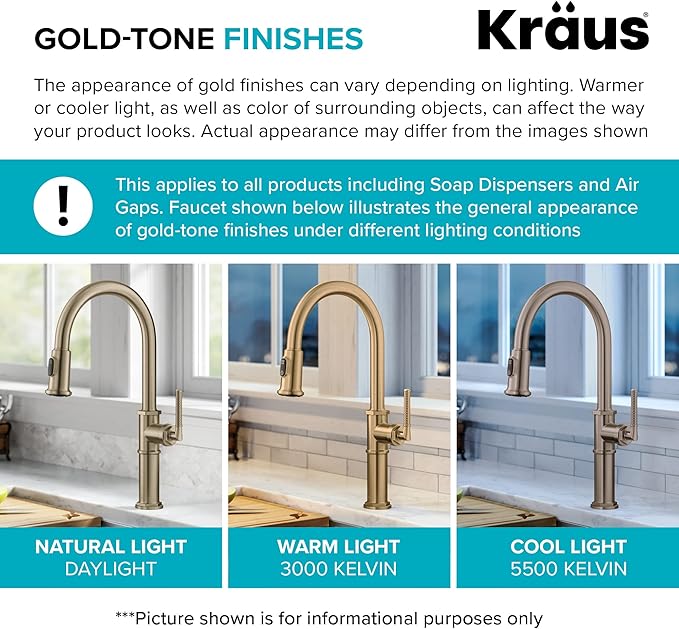 KRAUS Bathroom Sink Pop-Up Drain Assembly in Brushed Gold for Vessel Sinks and Sinks without Overflow, with Extended Thread for Thicker Countertops, PU-L10BG