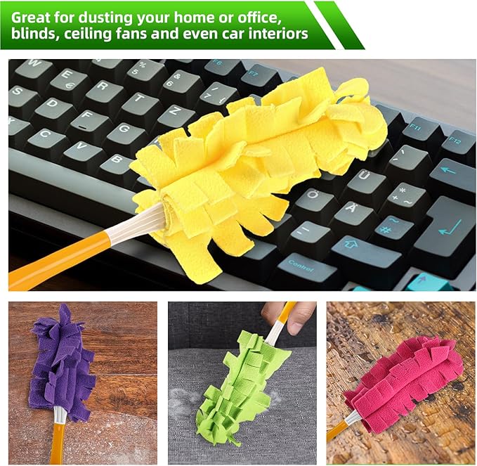 12 Pack Reusable Duster Refill Compitable with Swiffer Duster - Washable Heavy Duty Dusters Refills 360 for Swiffer Duster Handle & Super Extender Handle(Handle is Not Included)