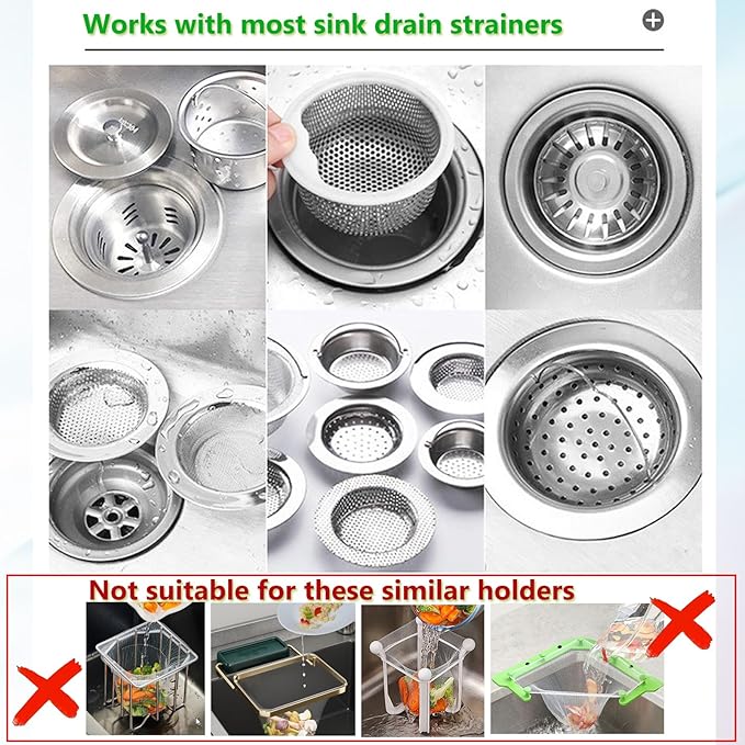 300 Sink Strainer Net Bags for Sink Drain Strainer with Storage & Dispenser Box,Anti-Clogging Disposable Drain Dovers Mesh Filter Sink Trash Catcher Bags for Kitchen,Bath,Tub Drain etc