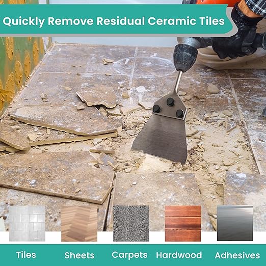 5 Inch SDS Plus Floor Scraper with Spare Bolts and Locknuts, Easily Removes Tile, Plaster, Hardwood Floors and Works with All SDS-Plus System Rotary and Electric Hammers