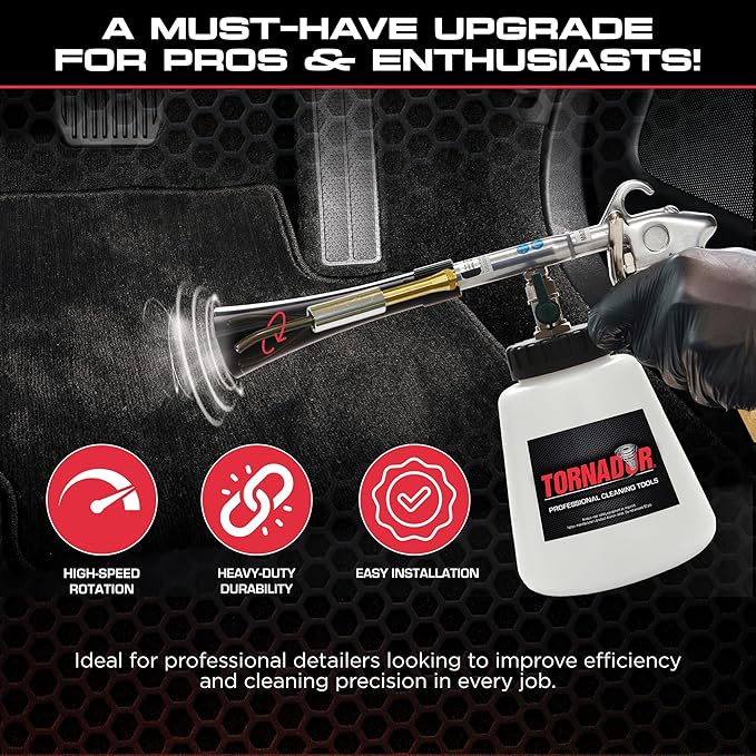 Tornador TB-200RS Rotation Set for Z-020 Black | OEM Weighted Tube with Rotating Rod | Boosts Cleaning Power | Quick Install | Perfect for Car Upholstery, Interiors, Carpets, and Dashboards