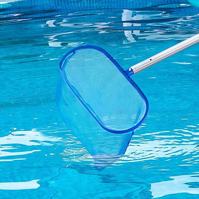 Pool Skimmer - Pool Net, Pool Skimmer Net with Solid Plastic Frame, Skimmer Net with Fine Mesh Net, Pool Nets for Cleaning Leaf of Swimming Pools, Spas, Hot Tubs and Fountains