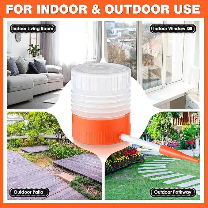 2 Pack Diatomaceous Earth Powder Duster with 6 Inch Nozzle, Diatomaceous Earth Spray Powder Applicator for Pest Control, Gardening & Home Maintenance, Indoor & Outdoor Use (Orange)