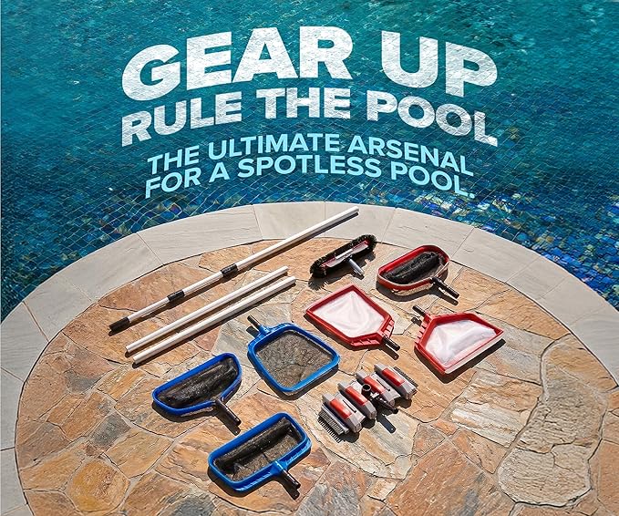 Pool Leaf Skimmer Net for Cleaning // Heavy Duty Pool Leaf Skimmer Attachment - Oversized 17 Inch with Self-Repairing Net // The Ultimate Pool Skimmer Replacement Net (Pole Sold Separately)