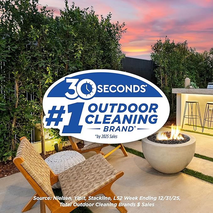 30 SECONDS Outdoor Cleaner 2 Pack with Hose End Sprayer - Cleans Stains from Algae, Mold and Mildew on Vinyl Siding, Deck, Patio, Brick and More