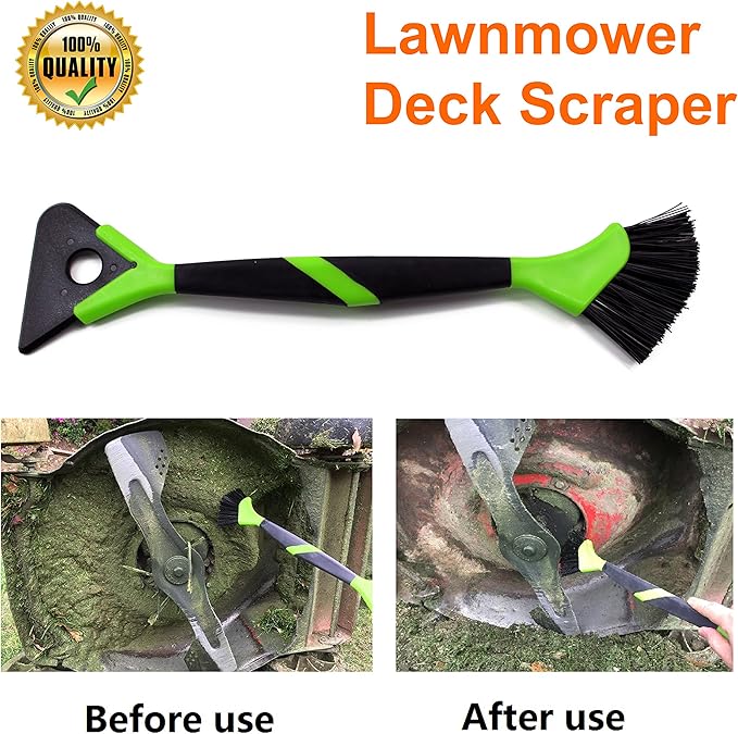 Walensee Lawn Mower Tools Lawn Mower Accessories Lawn Mower Deck Cleaner Lawn Mower Scraper Brush Mower Cleaner Mower Deck Brush Tractor Cleaning Tools 16 Inches Length Green