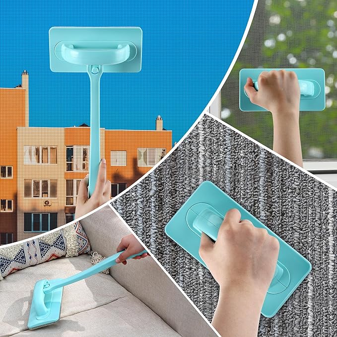 Mesh Screen Cleaner, Detachable Window Cleaning Brush, Dry and Wet Dual Use Tool with Screen Washing Equipment, Perfect for Easy and Efficient Window Cleaner Tool Maintenance(3 Pack)