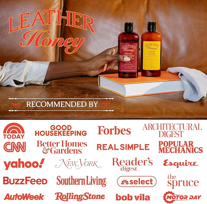 Leather Honey Leather Conditioner, Non-Toxic & Made in the USA Since 1968. Protect & Restore Leather Couches & Furniture, Car Interiors, Boots, Jackets, Shoes, Bags & Accessories. Safe for Any Colors
