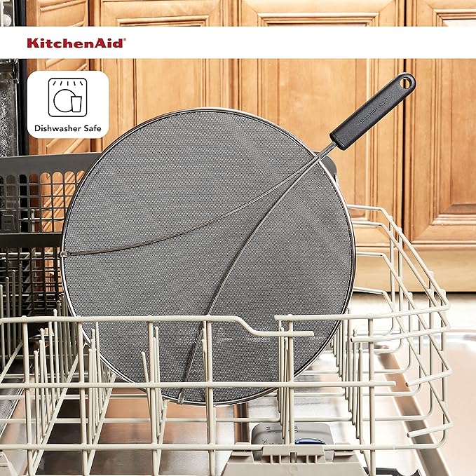 KitchenAid Gourmet Odor Absorbing Splatter Screen, 13-Inch, Black