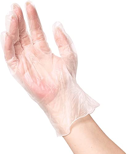 ForPro Disposable Vinyl Gloves, Clear, Industrial Grade, Powder-Free, Latex-Free, Non-Sterile, Food Safe, 2.75 Mil. Palm, 3.9 Mil. Fingers, Medium, (Pack of 400)