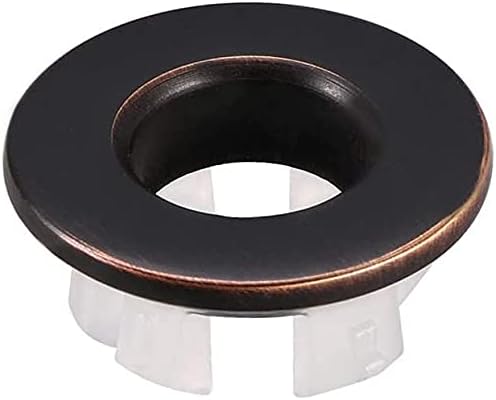 BWE Oil Rubbed Bronze Sink Basin Trim Overflow Cover for Kitchen and Bathroom Vanity Sink Solid Brass Vessel Insert in Hole Round Caps Pack of 2