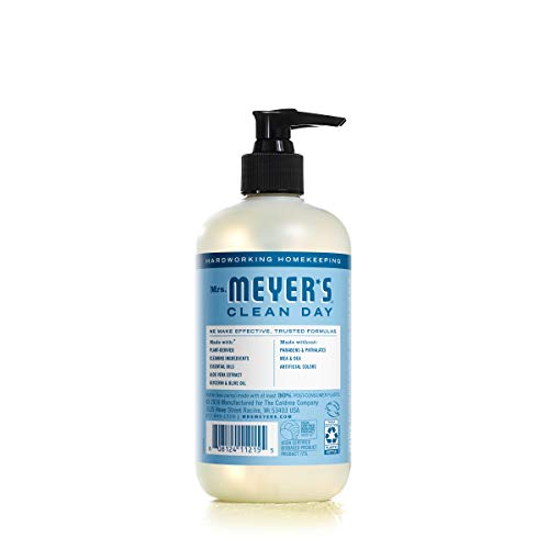 MRS. MEYER'S CLEAN DAY Hand Soap, Made with Essential Oils, Rain Water, 12.5 fl. oz - Pack of 6