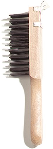 Carlisle FoodService Products 4577900 Heavy Duty Wood Handle Scratch Brush with Scraper, Carbon Steel Bristles, 11" x 2.5"