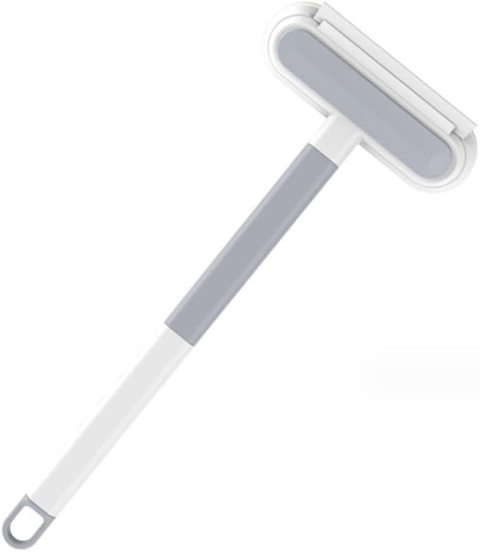 Three in One Non-Disassembly Screen Brush, Glass Scraper, Double-Sided Dry and Wet Cleaning Tool, Gap Brush, Multi-Functional (Grey White)