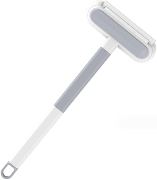 Three in One Non-Disassembly Screen Brush, Glass Scraper, Double-Sided Dry and Wet Cleaning Tool, Gap Brush, Multi-Functional (Grey White)