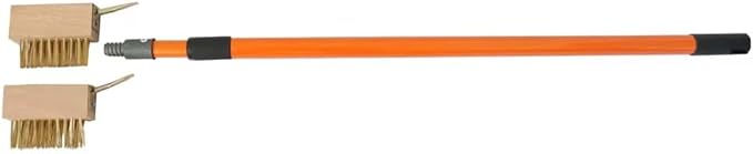 Moss Remover Deck Crevice Cleaning Tool with Pole Includes 2 Paver Brushes, Tool for Weeding Between Pavers, Wire Brush with Weed Hook, Deck Cleaner, Crack Weeder, Patio Weed Remover Tool