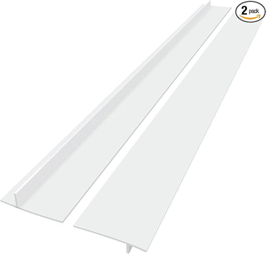 Silicone Stove Counter Gap Cover (2 Pack),Easy Clean Heat Resistant Wide & Long Kitchen Stove Gap Filler,Seals Spills Between Counters, Oven, Stovetops, Washing Machines, Washer, Dryer(30 in, White)
