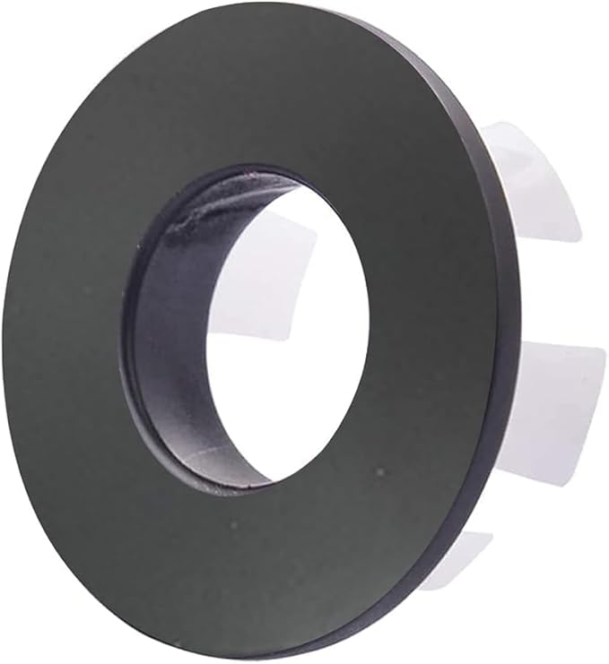 Sink Basin Trim Overflow Drain Cover Brass Insert in Hole Round Caps Matte Black