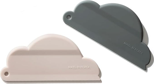 carrotez Mini Shower Mirror Squeegee for Glass Doors, Window Squeegee for Shower Glass Cleaning, Flexible & Easy Clean 2.75" x 5.9" / Gray & Ivory / 2 Pack