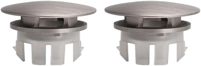 Sink Overflow Ring 2 Pack Brushed Nickel Bathroom Vanity Sink Overflow Cover Insert in Round Trim Cap Brass Material