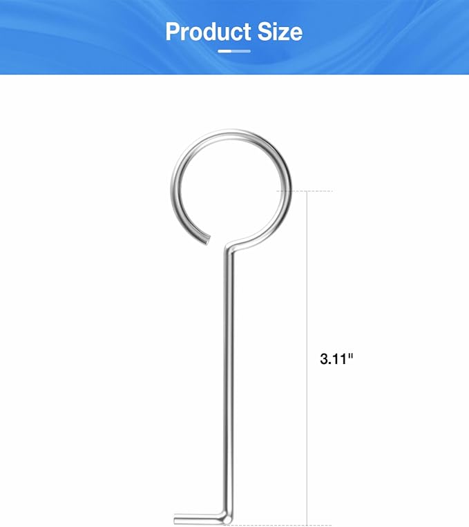 2 PCS Shower Drain Lifting Hook, 304 Stainless Steel Drain Key, for Taking Off Square/Linear Shower Drain Grate, Hair Catcher to Daily Clean，Linear Drain Opener/Removal Tool