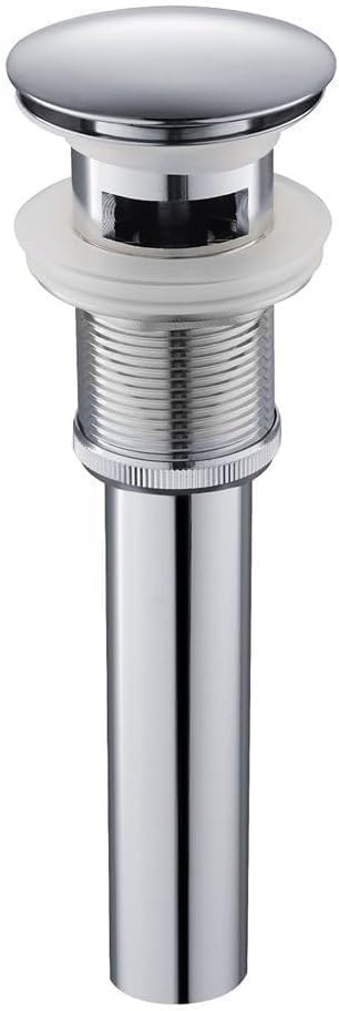Bathroom Sink Drain with Overflow - Big Cap for Standard 1 3/4" Drain Opening - Pop Up Drain,Chrome,YDPOP-6