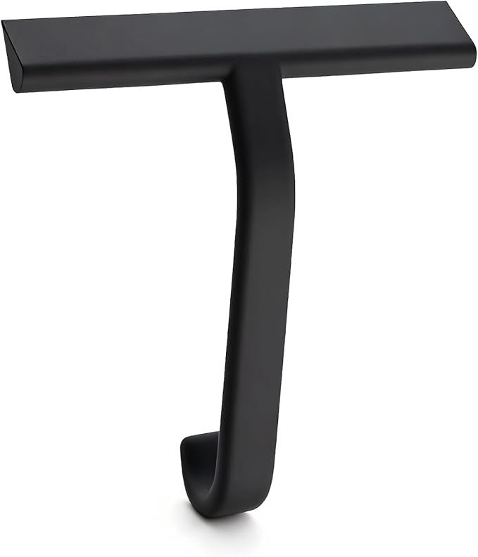 Shower Squeegee for Glass Doors - Squeegee for Shower Glass - All-One-Piece Silicone Cleaner with Built-in Hook for Bathroom, Glass, Mirror, Tile, Car & Kitchen (Black)