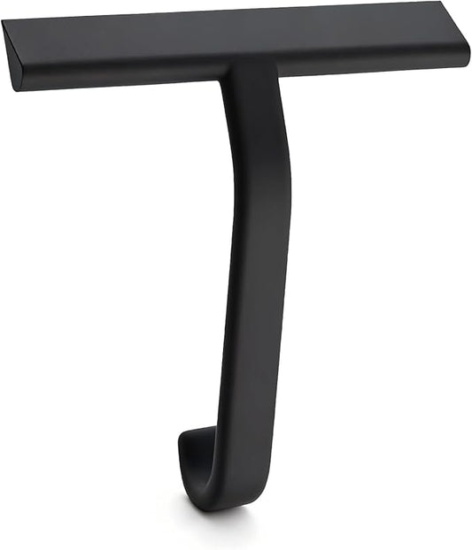 Shower Squeegee for Glass Doors - Squeegee for Shower Glass - All-One-Piece Silicone Cleaner with Built-in Hook for Bathroom, Glass, Mirror, Tile, Car & Kitchen (Black)