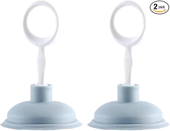 2 Pcs Blue Sink Plunger,Bathroom Small Drain Plunger Portable Kitchen Sink Drains Suction Cup Liquid Plumber Clog Remover Easy To Unclog,Drain Cleaning Equipment