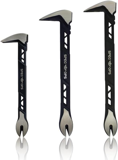 Spec Ops Tools Nail Puller Cats Paw Pry Bar for Prying, Demolition & Nail Pulling, High-Carbon Steel, 8, 10 & 11 Inch Combo Pack