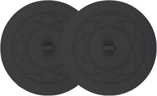Tub Stopper 2PCS,Bathtub Drain Stopper,6 inches Bathtub Tub Drain Cover Stopper,Silicone Drain Plug,Kitchen Bathroom Hair Water Shower Stopper,Large Bathroom Laundry Accessories (Black/Black)