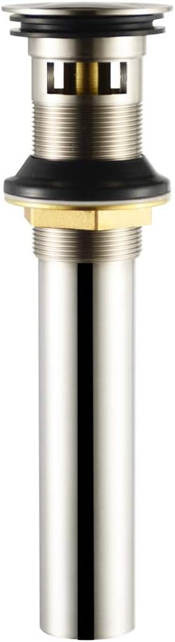 Purelux Bathroom Sink Drain Stopper Faucet Vanity Sink Pop Up Drain Assembly with Overflow, Brushed Nickel Finish