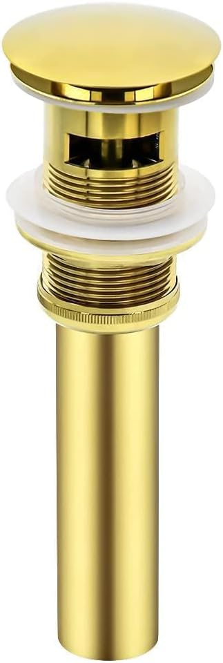 Bathroom Sink Drain with Overflow - Big Cap Fit for Large Undermount Sink with 1 3/4" Drain Opening - Pop Up Vanity Sink Drain,Polish Gold,Y1618Y-TG