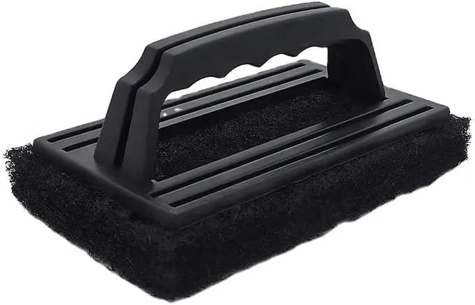 3-Pack Heavy-Duty Black Scrubber Brush for Grills, Griddles & Bakeware - Cold Surface Use Only, Durable Bristles, Ergonomic Handle, Ideal for Home, Restaurant & Commercial Use