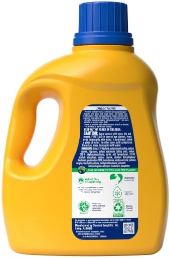 ARM & HAMMER Plus OxiClean Ultra Stain Fighters Liquid Laundry Detergent, Stain Remover for Clothes, Fresh Scent, 74 Loads, 96.2 Fl Oz