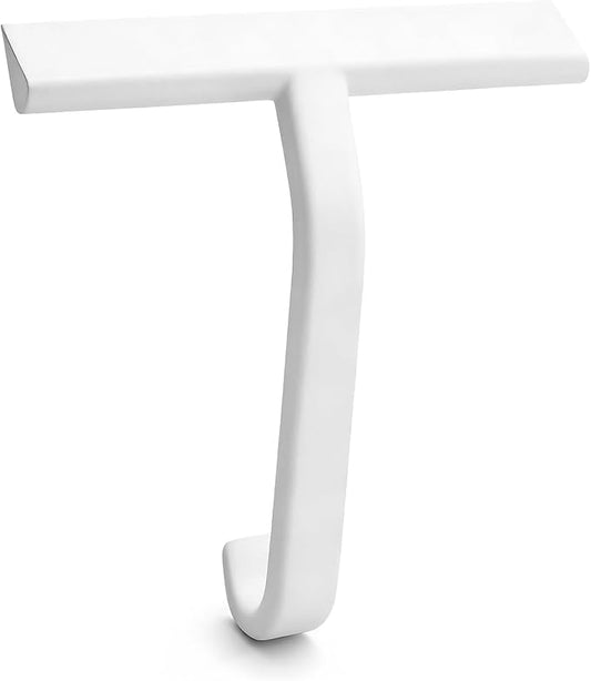 Shower Squeegee for Glass Doors - Squeegee for Shower Glass - All-One-Piece Silicone Cleaner with Built-in Hook for Bathroom, Glass, Mirror, Tile, Car & Kitchen (White)