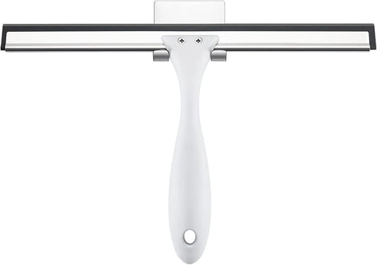 AmazerBath Squeegee for Shower Glass Doors - All-Purpose Squeegee with Hook for Windows, Mirrors, Tiles and Car Glass, 10 Inches
