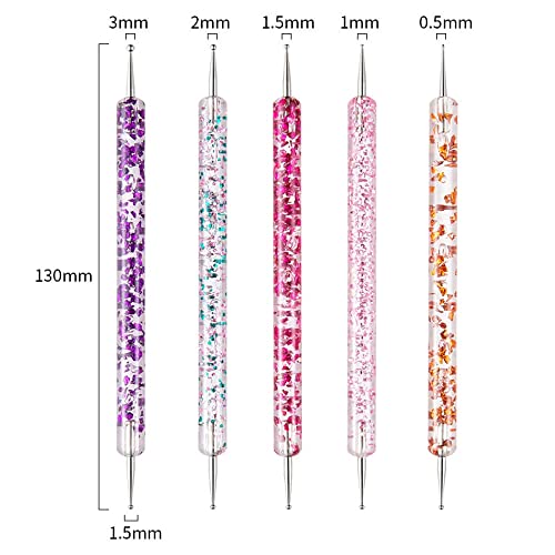 Artdone 31pcs Nail Art Brushes, Nail Art Tool Set, Dotting Tools, Dust Brush,Striping Brushes for Long Lines, Drawing Pen For Gel Polish Design supply