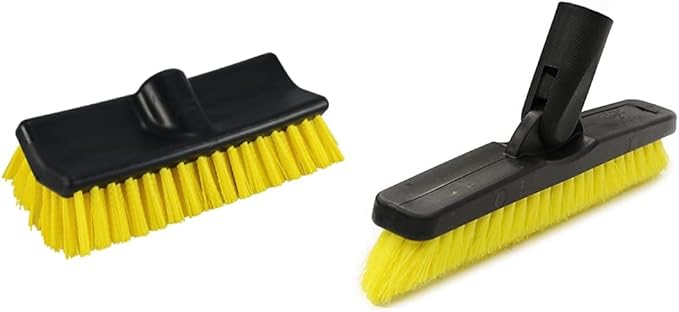 Unger Professional Hydropower Bi-Level Scrub Brush Head, 10" & Swivel Grout and Corner Scrub Brush Head