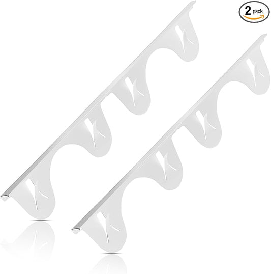 Stainless Steel Stove Counter Gap Cover (2 Pack, White), Stove Gap Guard, Stove Gap Filler for Kitchen, Range Trim Kit, Heat Resistant with Easy Clean, Adjustable Length 13.8” to 27.5”