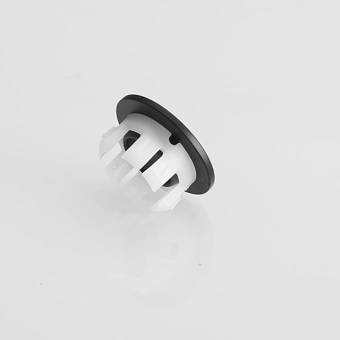 Sink Basin Trim Overflow Drain Cover Brass Insert in Hole Round Caps Matte Black