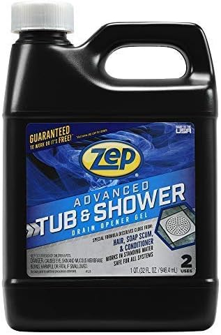 Zep Drain Defense Pipe Build-Up Remover (64 Ounces) and Advanced Tub & Shower Drain Opener Gel (32 Ounce)