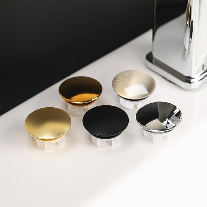 Sink Overflow Ring 2 Pack Brushed Nickel Bathroom Vanity Sink Overflow Cover Insert in Round Trim Cap Brass Material