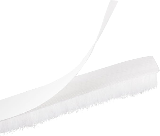 uxcell Weather Stripping Brush, 40ft L x 0.3" W x 0.3" H Self-Adhesive Seal Weatherstrip Sweep Brush White for Door Window