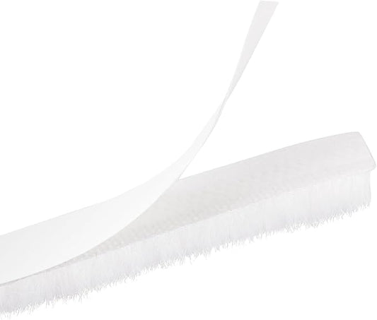 uxcell Weather Stripping Brush, 20ft L x 0.3" W x 0.3" H Self-Adhesive Seal Weatherstrip Sweep Brush White for Door Window
