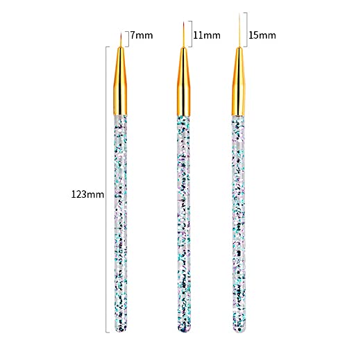 Artdone 31pcs Nail Art Brushes, Nail Art Tool Set, Dotting Tools, Dust Brush,Striping Brushes for Long Lines, Drawing Pen For Gel Polish Design supply